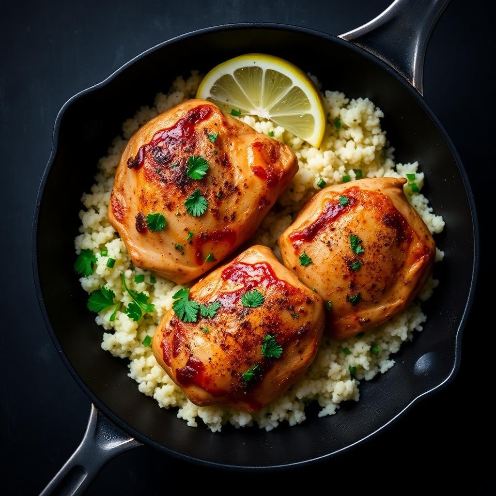 Garlic Chicken & Cauliflower Rice